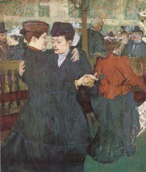 Henri de toulouse-lautrec Two Women Dancing at the Moulin Rouge (mk09) Germany oil painting art